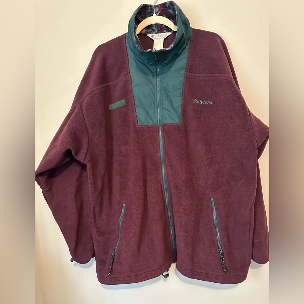 Vintage Columbia Budweiser 90’s Fleece jacket Men’s XL Excellent Condition